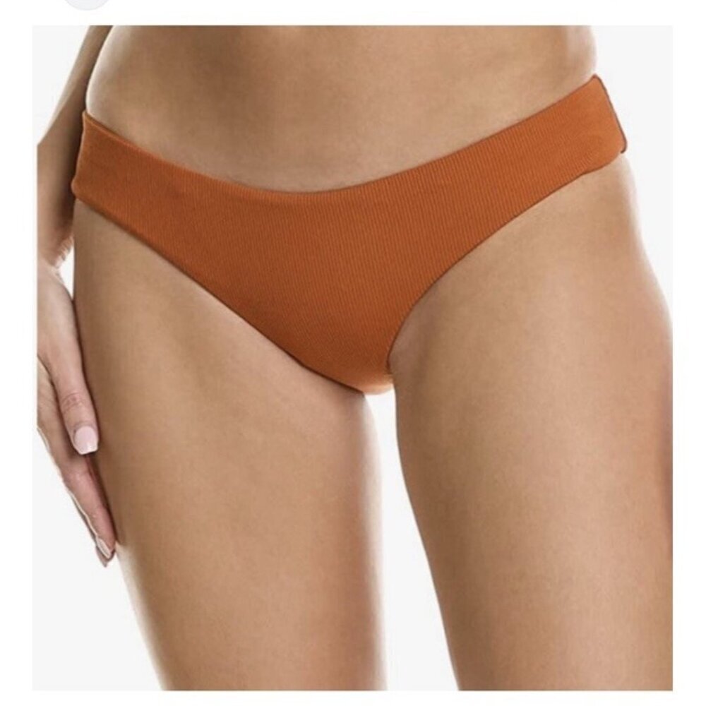 L Space Bikini Bottom Brown Women's Ribbed Sandy Classic size Large